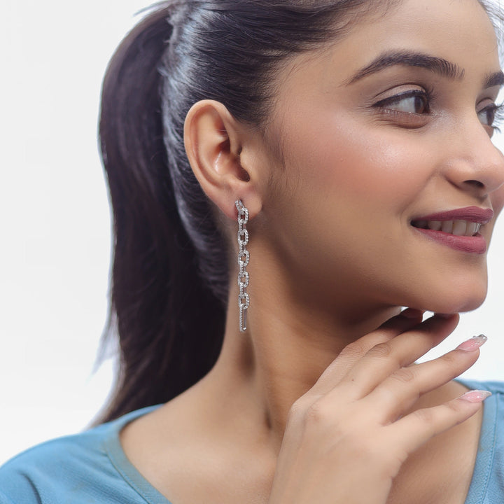 Stellar Link Drop Hoops - tassyasilver.com