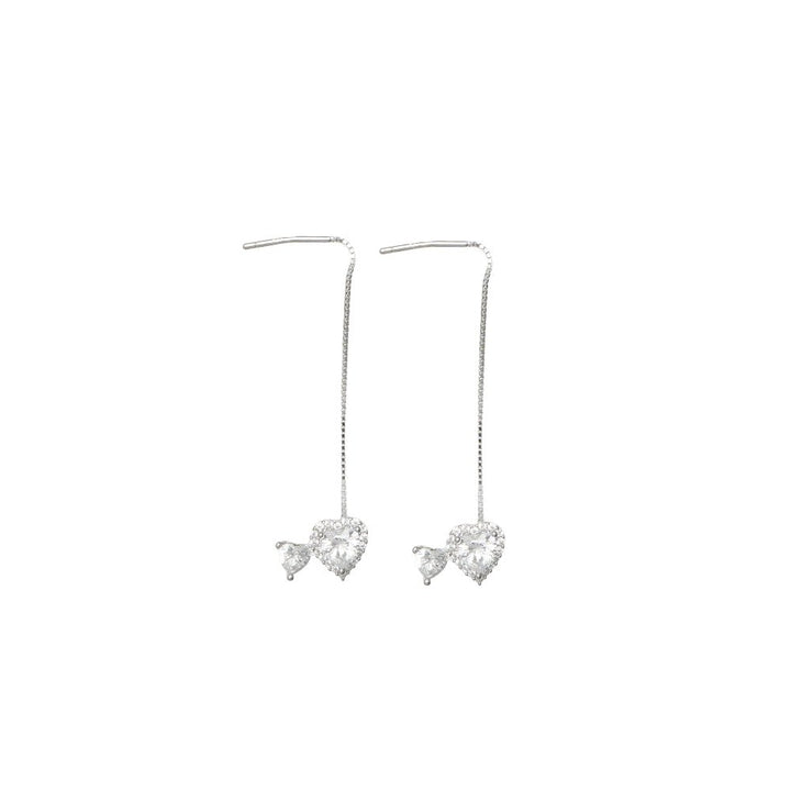 Sweetheart Sparkle Threader Earrings - tassyasilver.com
