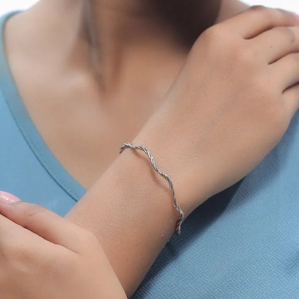 925 Silver Tricolor Twisted Elegance Kada