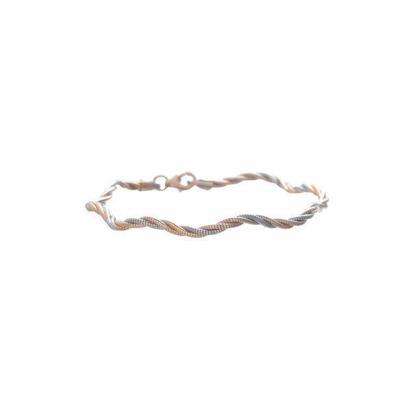 925 Silver Tricolor Twisted Elegance Kada