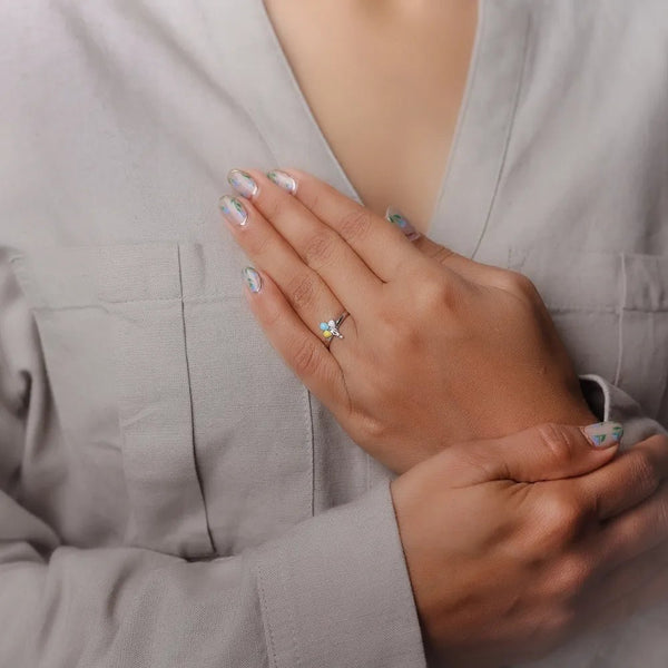 Trio Color Drop Ring - tassyasilver.com