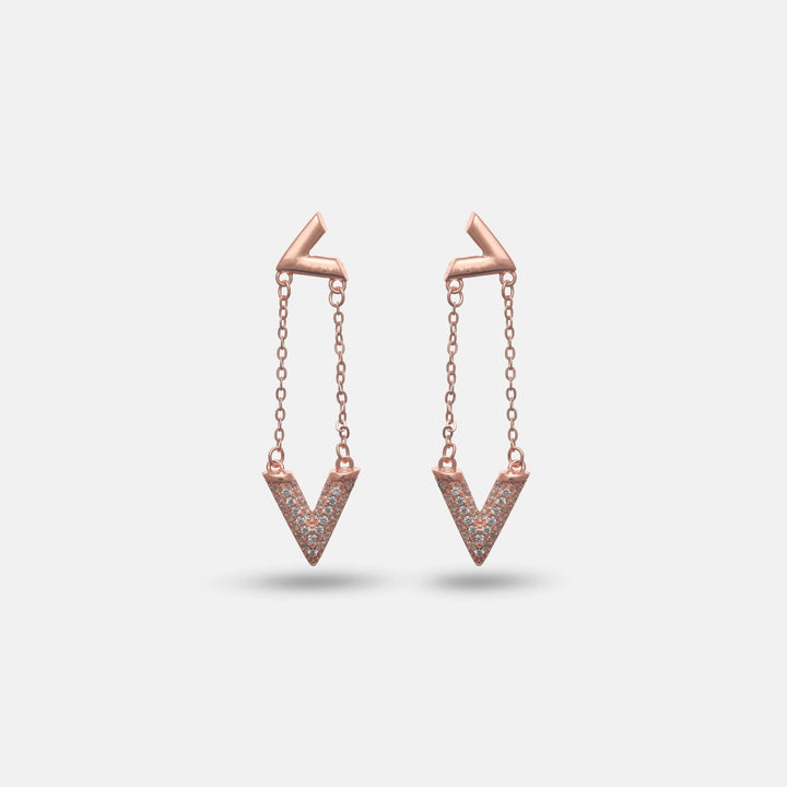 Verve V Drop Earrings - tassyasilver.com