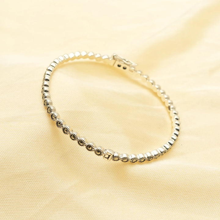 Vintage Sunburst Silver Kada - tassyasilver.com